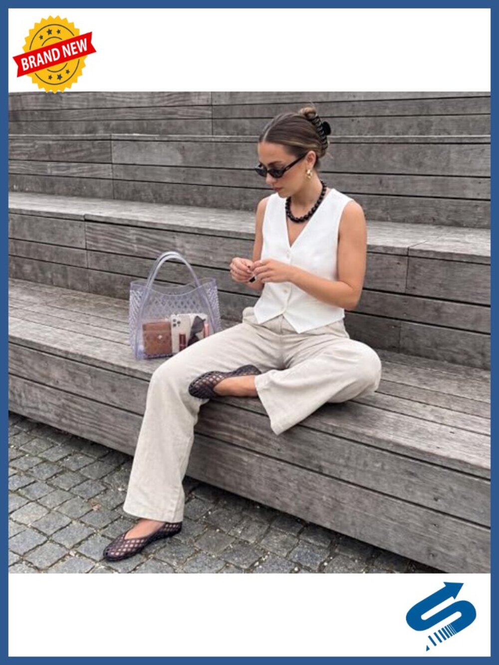 Clear Jelly Tote Bag for Women Waterproof Beach Purse Lightweight PVC Open Top - Picture 4 of 6